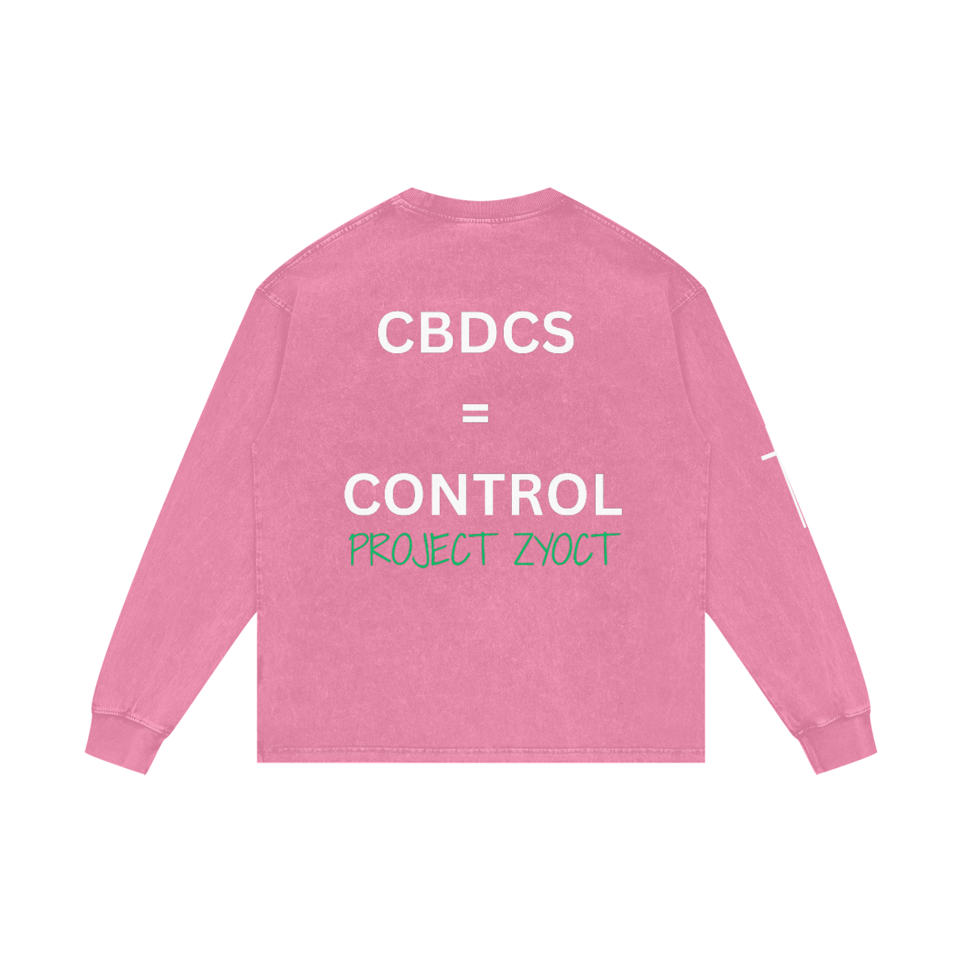"CBDCs = Control" Acid Wash Long Sleeve