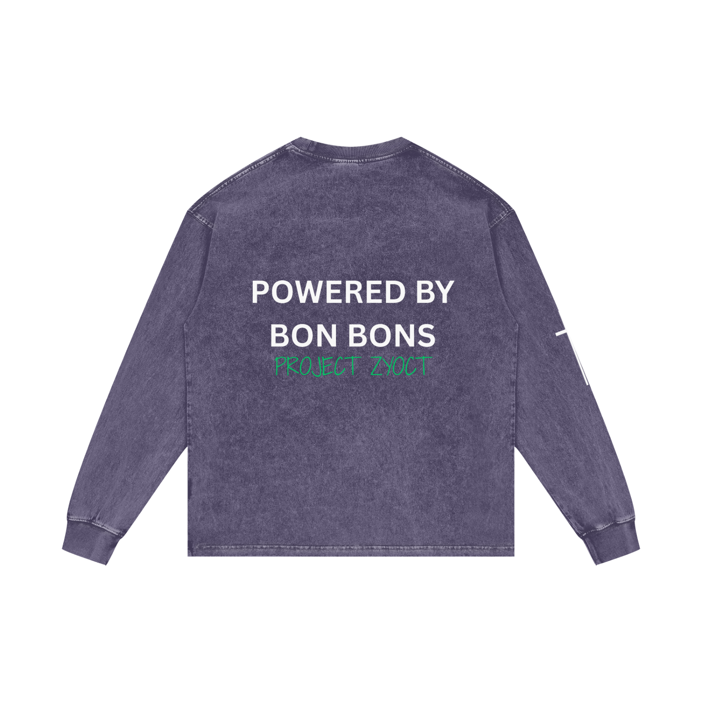 "Powered by Bon Bons" Acid Wash Long Sleeve