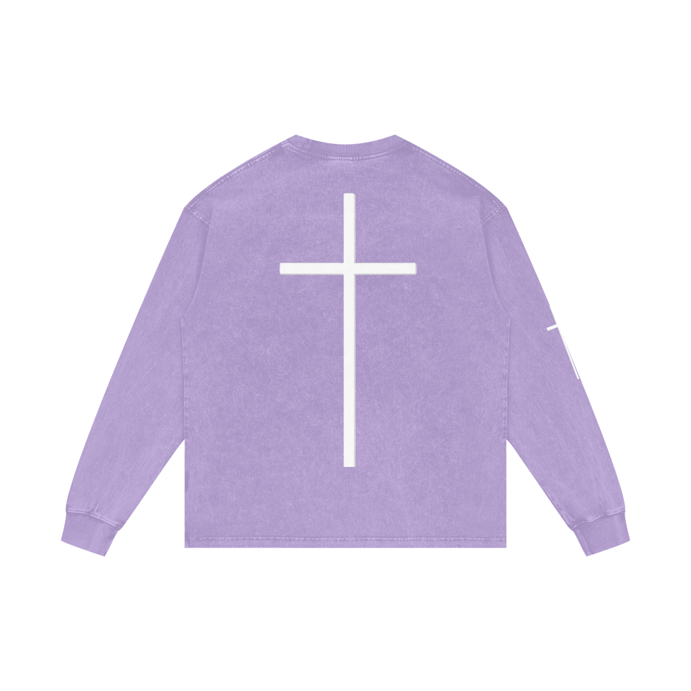 Simple Cross Acid Wash Long Sleeve