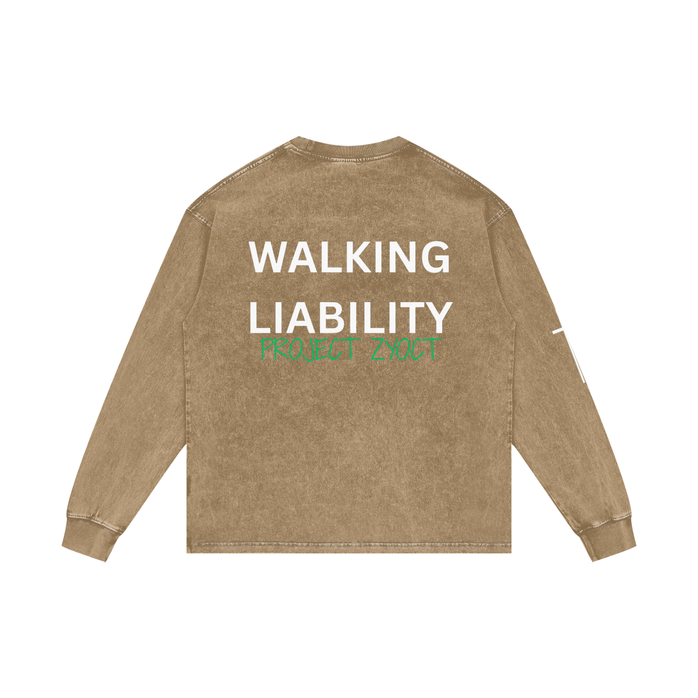 "Walking Liability" Acid Wash Long Sleeve