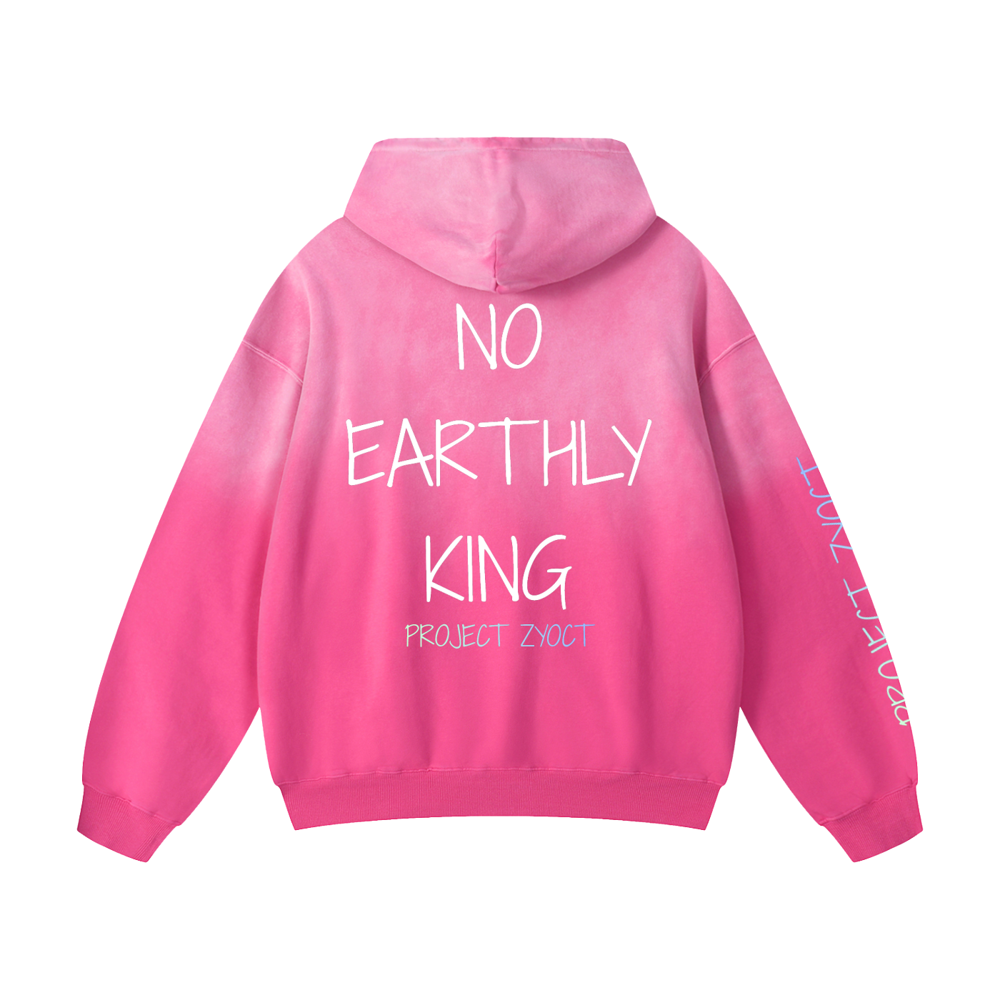 "NO EARTHLY KING" Heavyweight Sunfade Oversized Hoodie