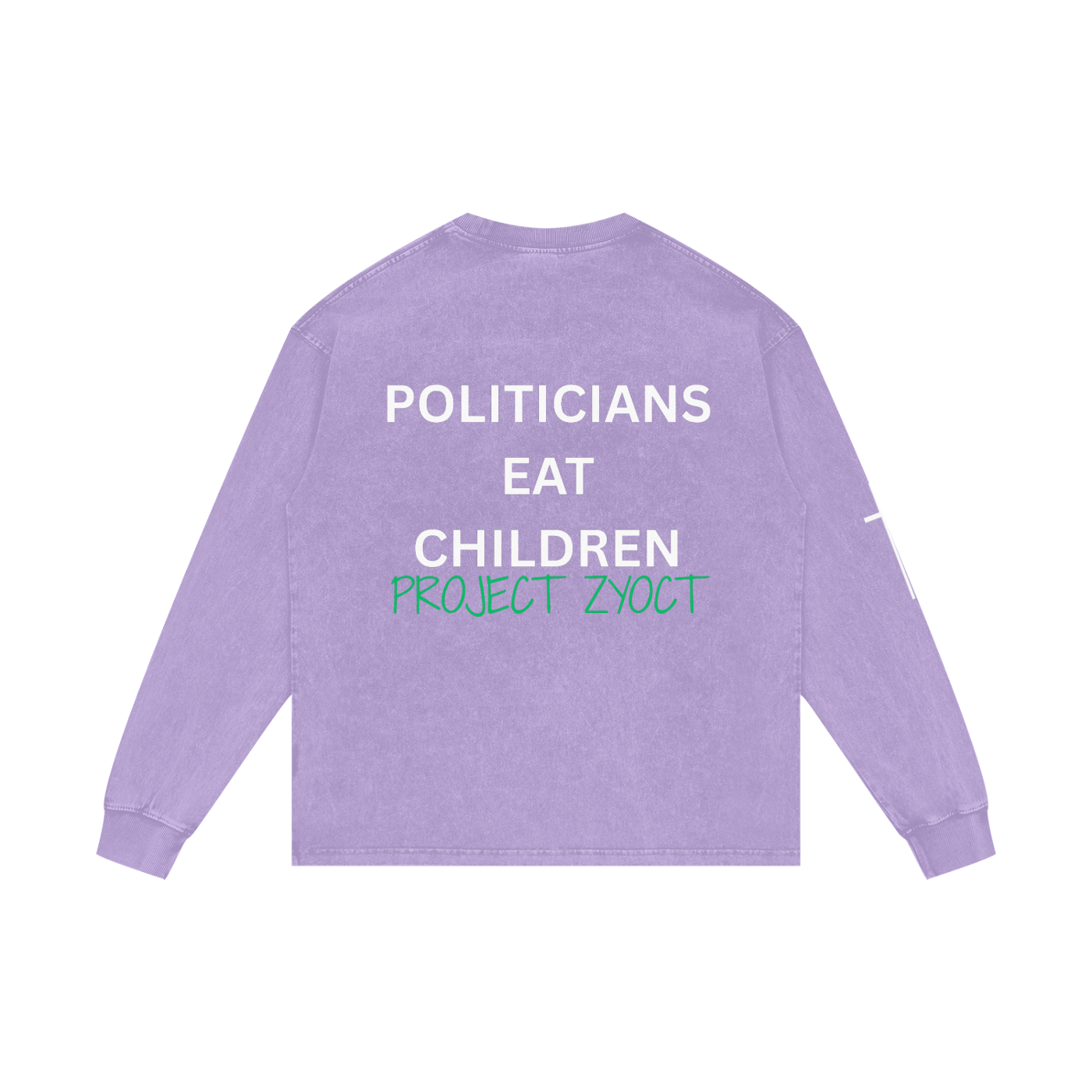 "Politicians Eat Children" Acid Wash Long Sleeve