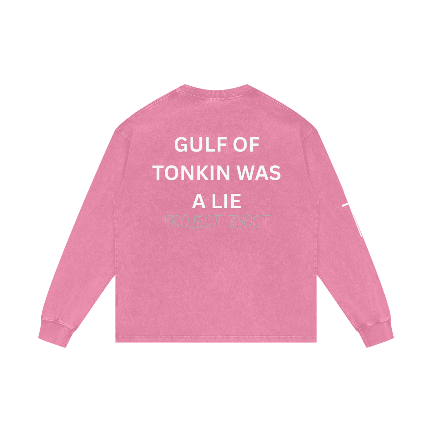 "Gulf of Tonkin Was a Lie" Acid Wash Long Sleeve