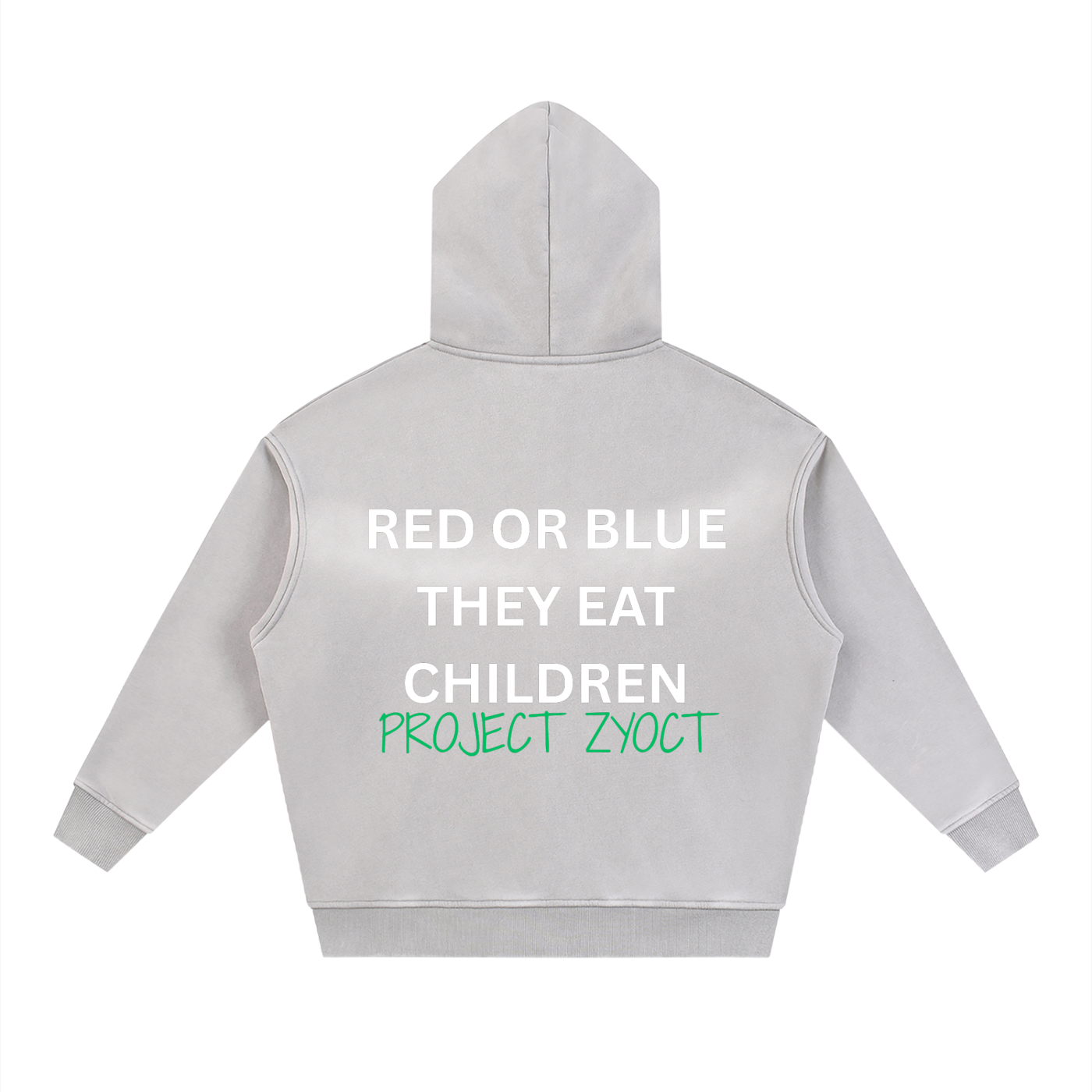 "Red or Blue They Eat Children" faded Zipper Hoodie