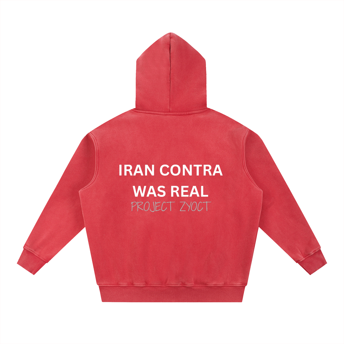 "Iran Contra Was Real" Snow Wash Oversize Hoodie