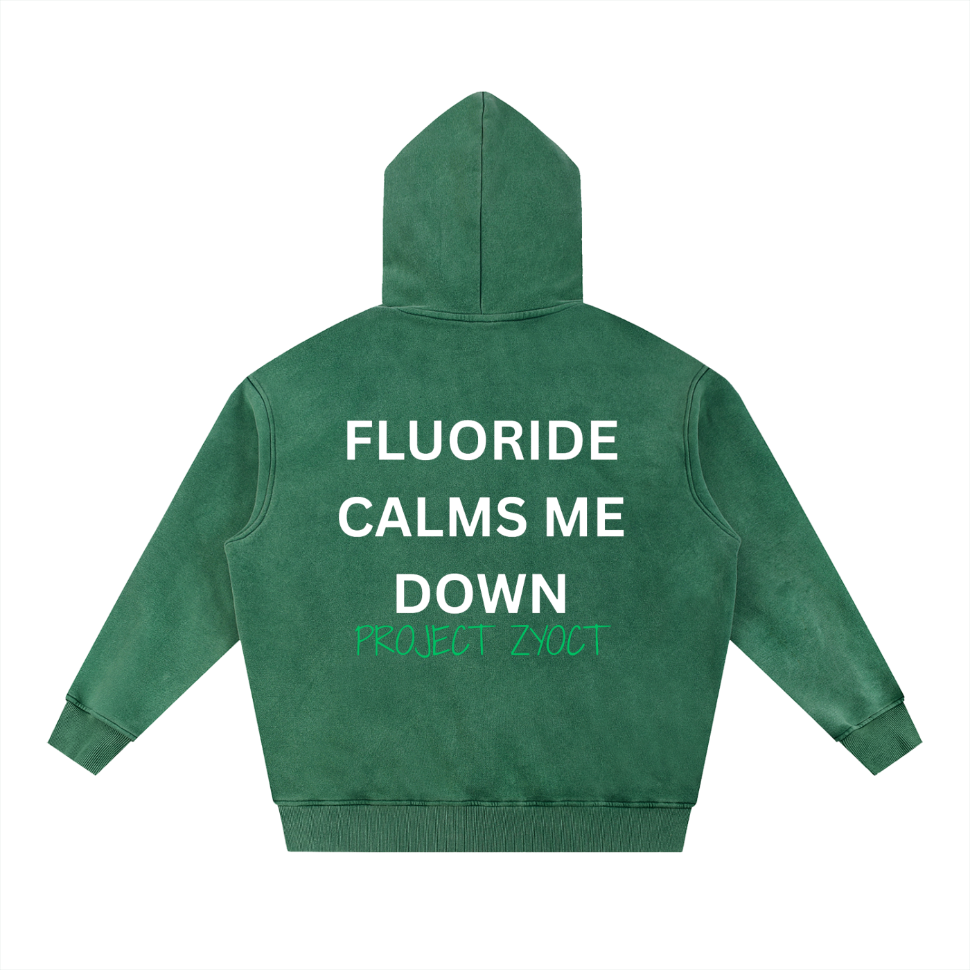 "Fluoride Calms Me Down" Snow Wash Oversize Hoodie