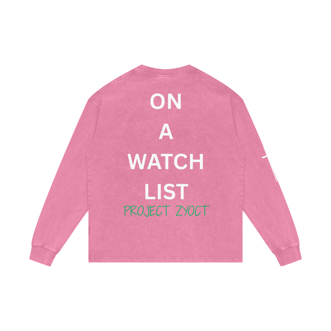"On a watch list" Acid Wash Long Sleeve