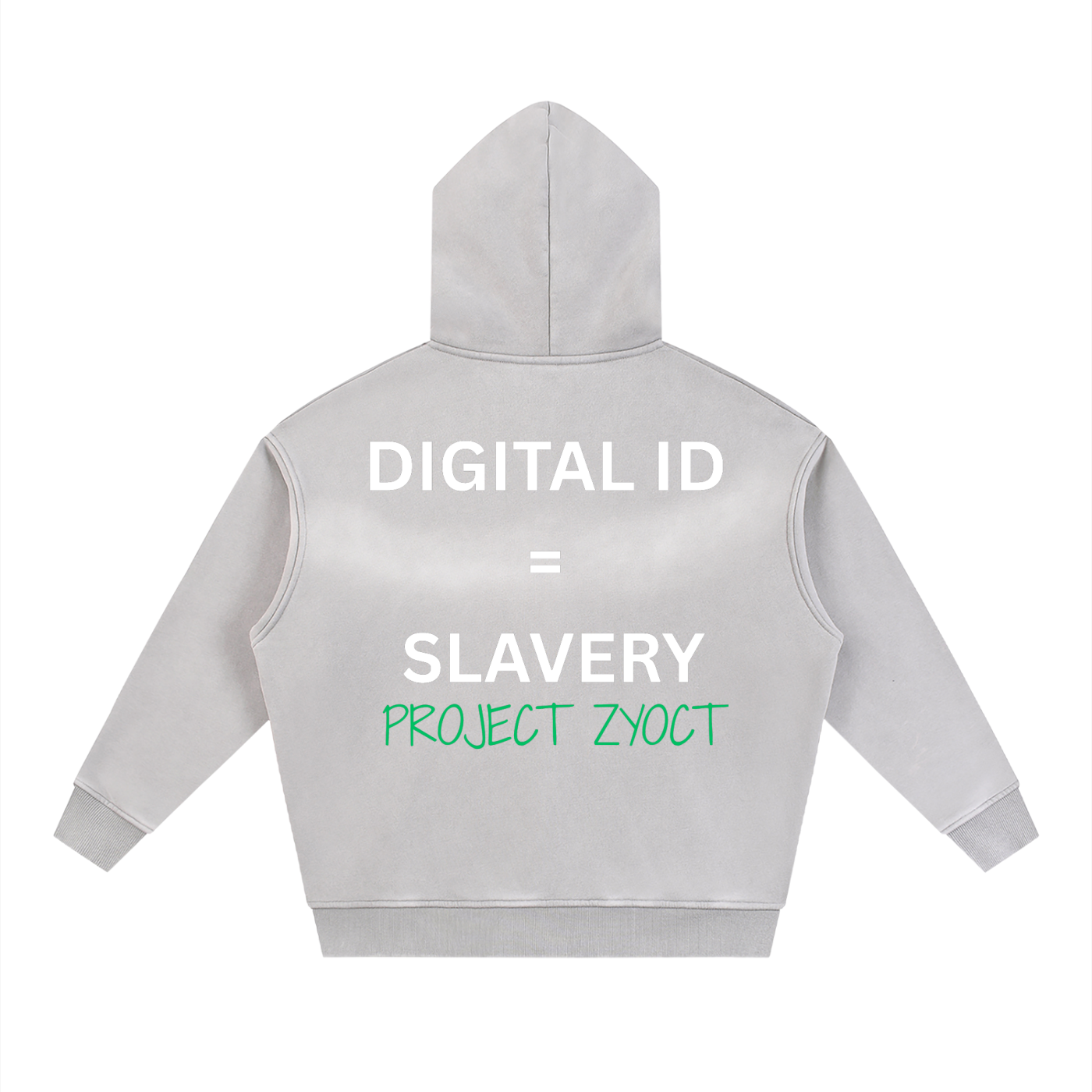 "Digital ID = Slavery" faded Zipper Hoodie