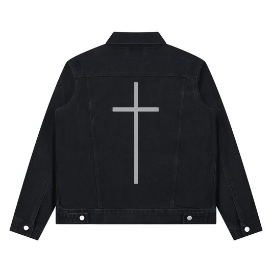 Simple Cross Vintage Denim Jacket