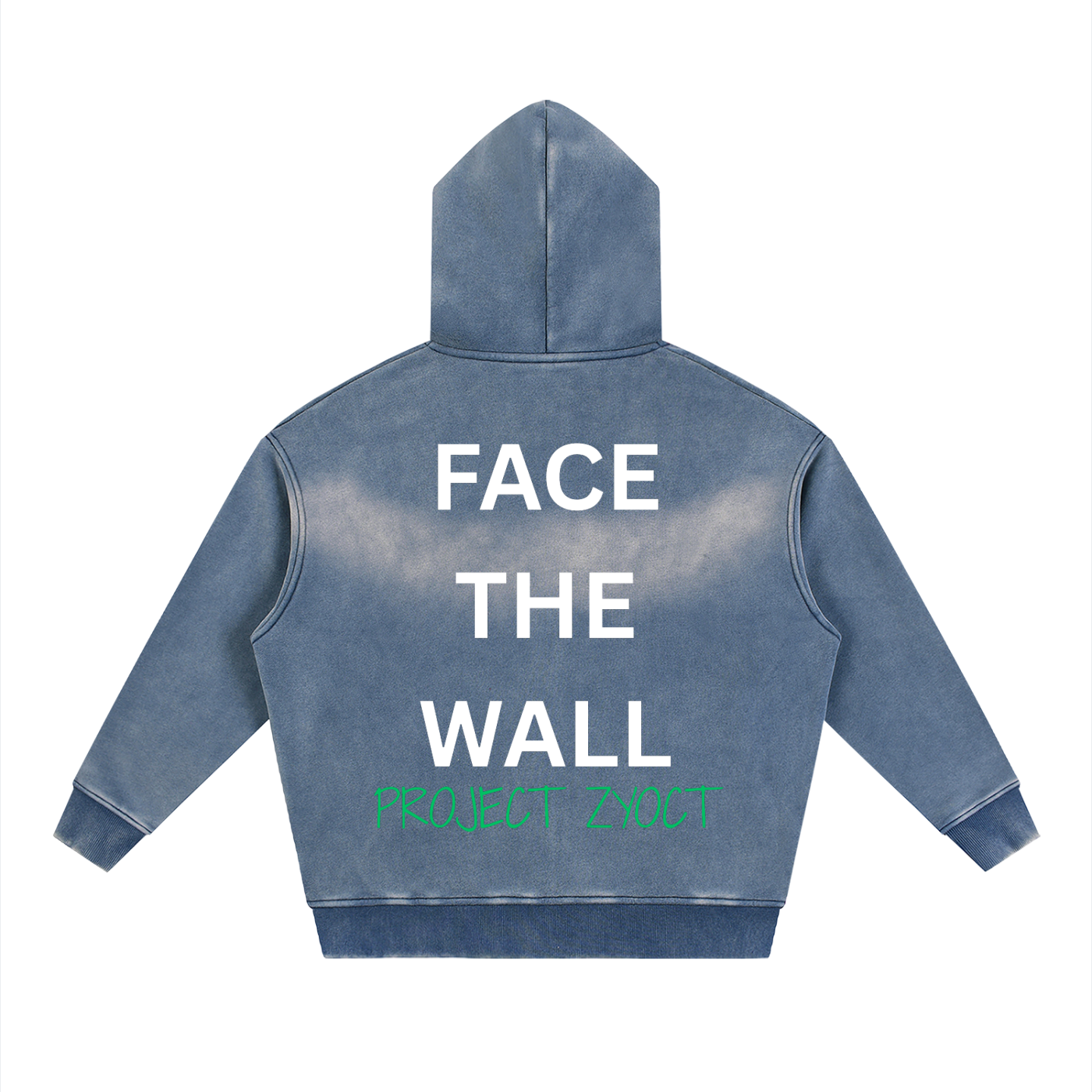 "Face the Wall" Faded Zipper Hoodie