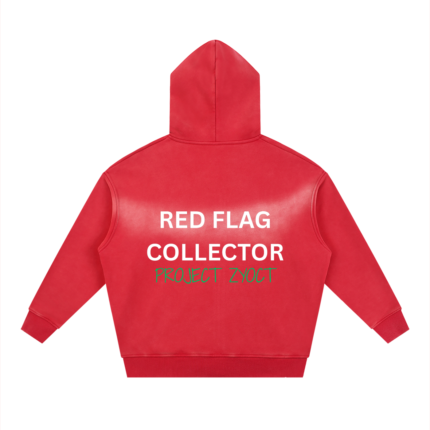 "Red Flag Collector" Faded Zipper Hoodie