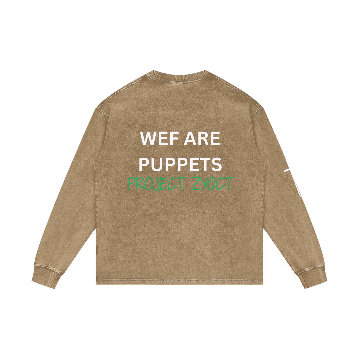 "WEF Are Puppets" Acid Wash Long Sleeve