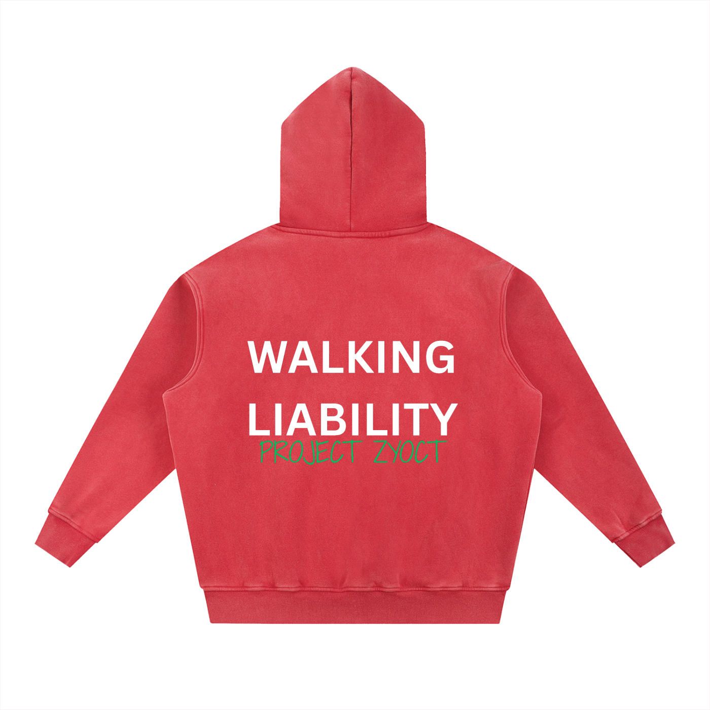 "Walking Liability" Snow Wash Oversize Hoodie