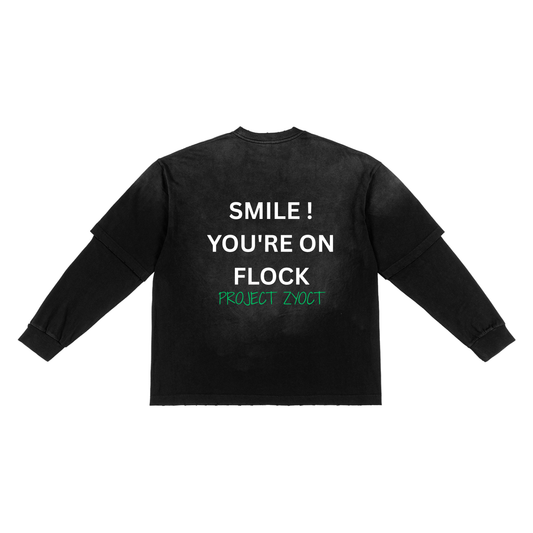 "Smile You're On Flock" Sunfade Two-Piece Shirt