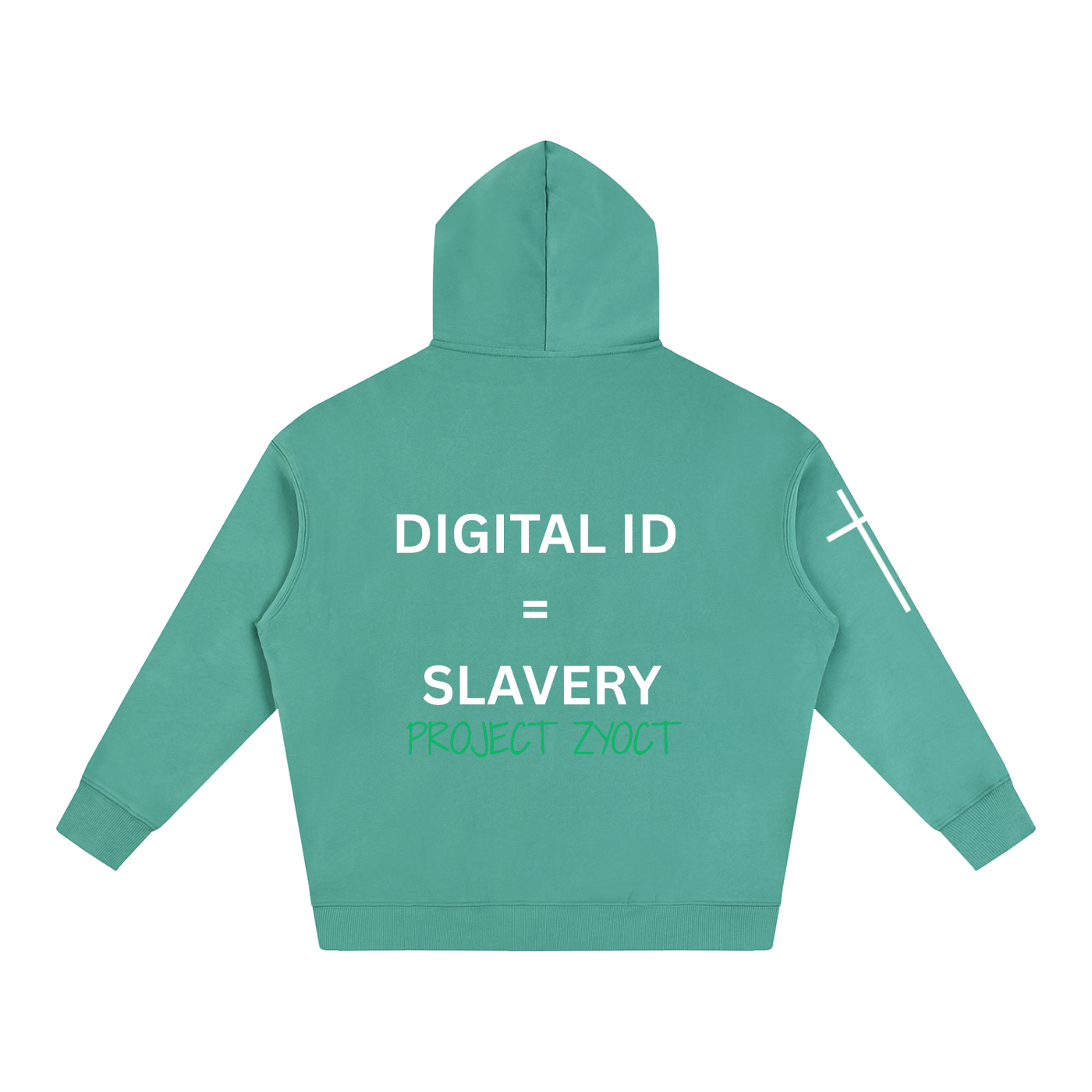 "Digital ID = Slavery" Oversize Hoodie