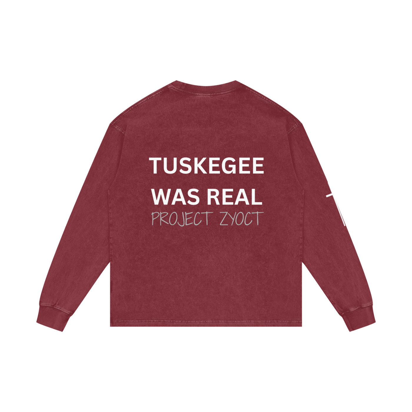 "Tuskegee Was Real" Acid Wash Long Sleeve