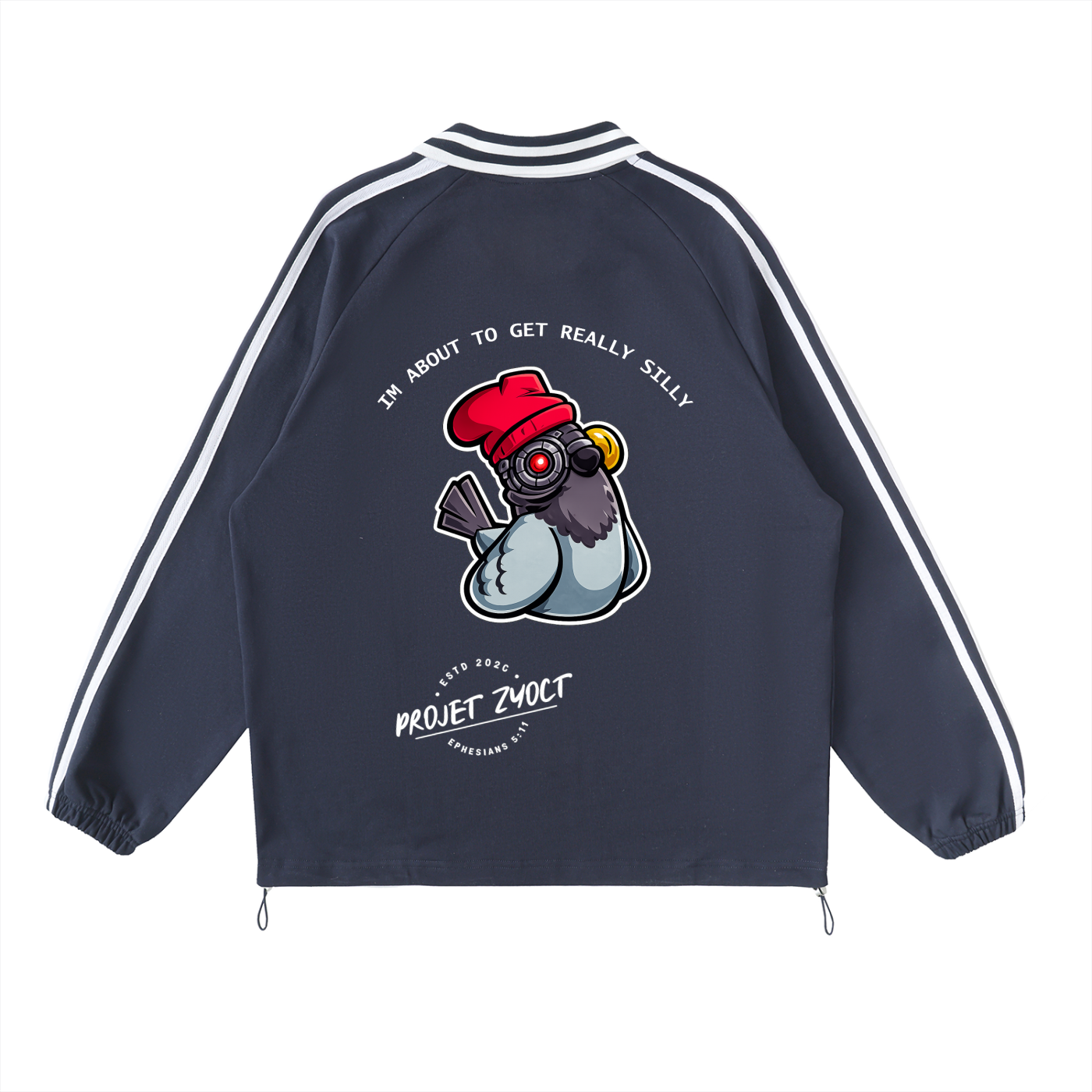 "REALLY SILLY" Striped Collar Sweatshirt