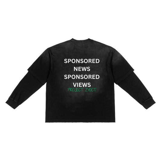 "Sponsored News Sponsored Views" Sunfade Two-Piece Shirt