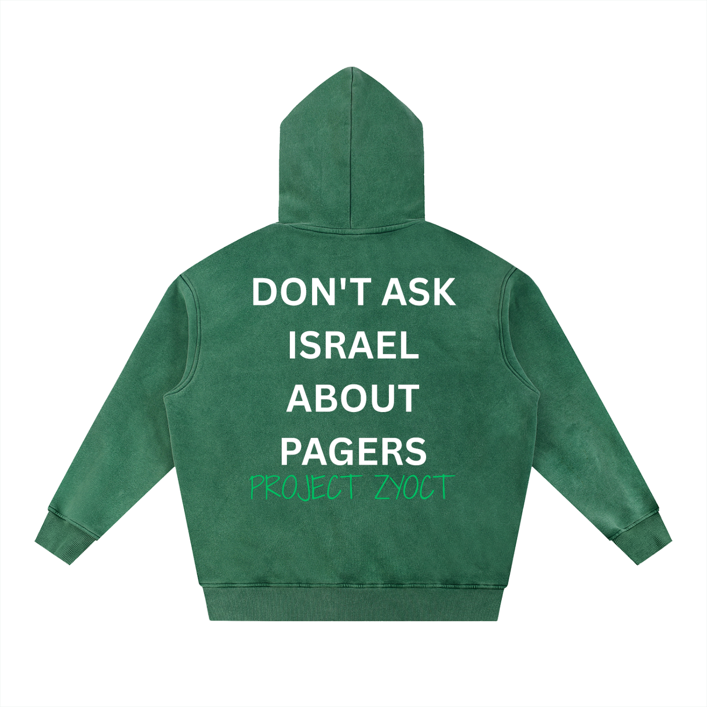 "Don't Ask Israel About Pagers" Snow Wash Oversize Hoodie